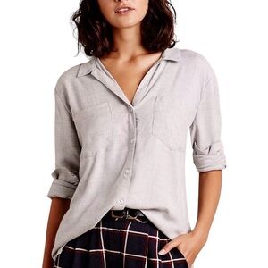 Cloth & Stone Estes fleece long sleeve button down top Sz S excellent condition